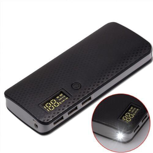 18650 Power Bank 10000mah (No Battery) DIY Case Phone Charge Box LED Flashlight 5V 2A Poverbank 3 USB 5x18650 Powerbank Box