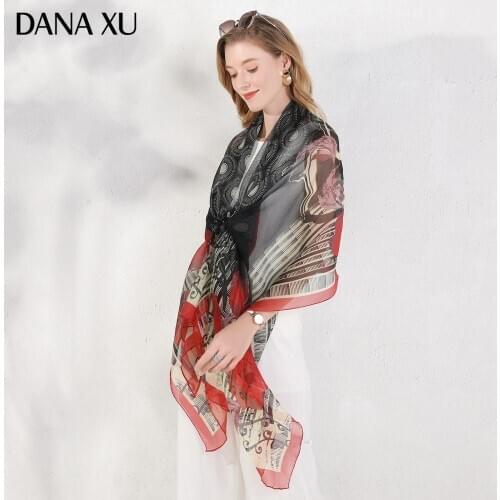 2020 Silk Long Scarf Luxury Brand Women New Design Beach Blanket Shawl Wear Swimwear Bandana Hijab Face Shield Foulard