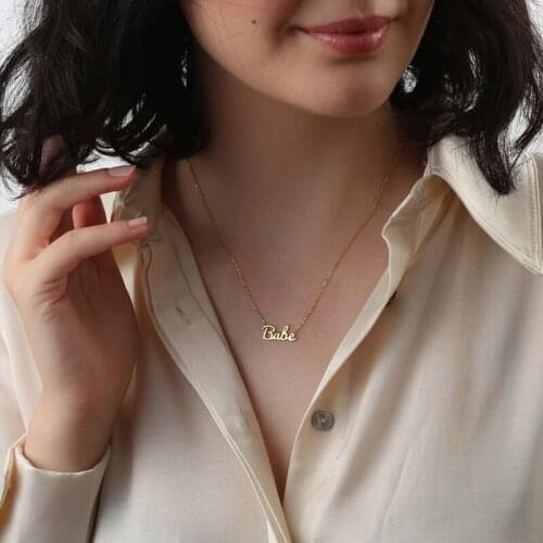 2021 new fashion temperament customized stainless steel name necklace personalized letter necklace pendant ladies jewelry gift