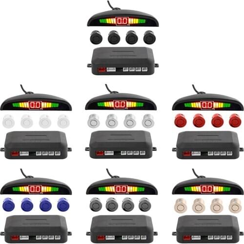 4 Sensors 22mm Car Parking Sensor Kit Universal LED Display Reverse Backup Radar Sound Alert Indicator Monitor Detector System
