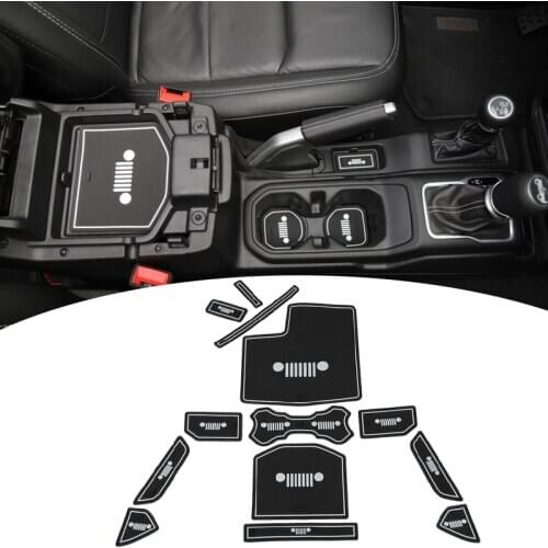 Car Cup Mat Gate Slot Mats Carpets Pads Interior Decoration Interior Mouldings Car Accessories for Jeep Wrangler JL 2018 2019