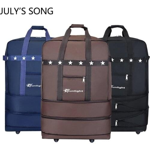 Large Capacity Trolley Duffle Aviation Consignment Bag with Wheel Oxford Go abroad Luggage Case Pulley Travel Package 87L