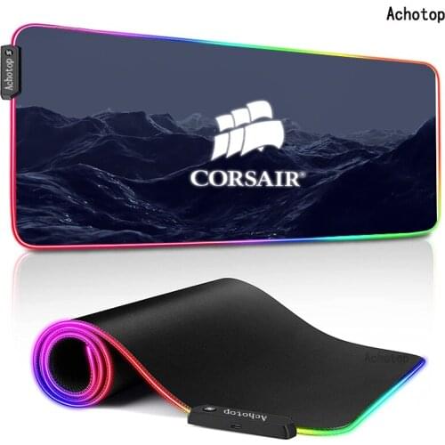 Large Gaming Mouse Pads Locking Edge Gamer Computer Padmouse Anti-slip Mousepad Mats Dropshipping PC Gamer RGB Corsair, nier LED