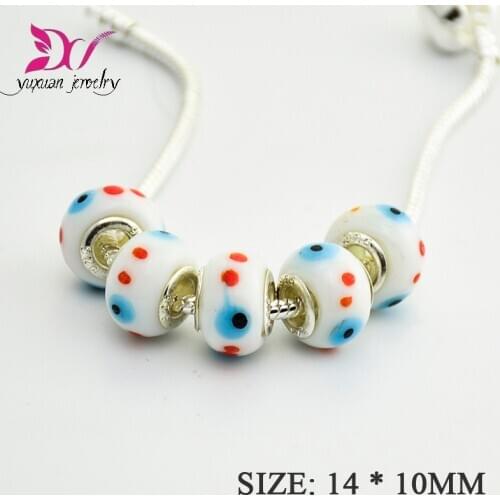 Handmade Lampwork Murano Glass Beads for European Charm Bracelets sterling-silver-jewelry cuentas y abalorios cristal TK091