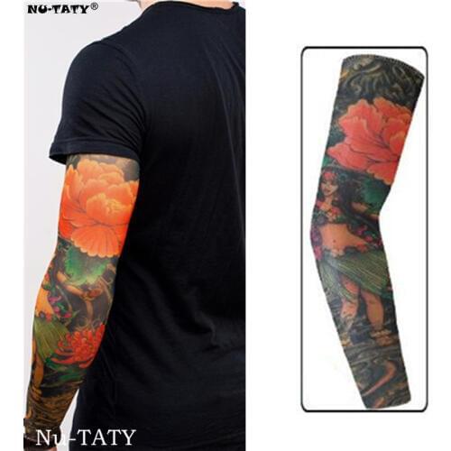 Nu-TATY Lotus Fairy Man&woman style Tattoo Sleeve Stockings Body Art Leggings Cool Boys Girls Party Wearings