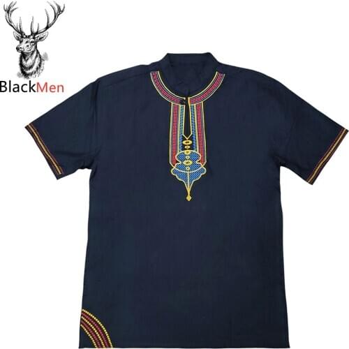 Dashiki fashion design African traditional printed cotton embroidered T-shirts for unisex kaftan Tribal Ethnic 2020