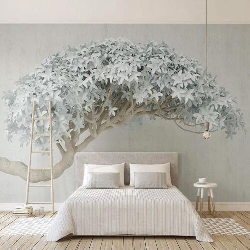 Photo Wallpaper Modern 3D Creative Tree Murals Nordic Style Living Room Bedroom Home Decor Art Wall Painting Papel De Parede 3 D