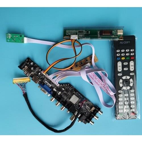 Kit for LTN154X3-L01 DVB-T2 LCD 30pin 1 CCFL 15.4" 1280X800 USB HDMI VGA AV digital DVB-T TV controller board LCD remote Panel