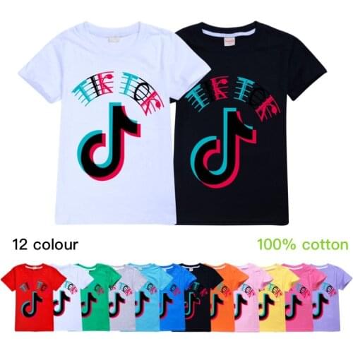 TIK TOK summer Childrens Clothing Fashion T Shirt Short Sleeve Christmas Shirt Boys Girls Summer Tops