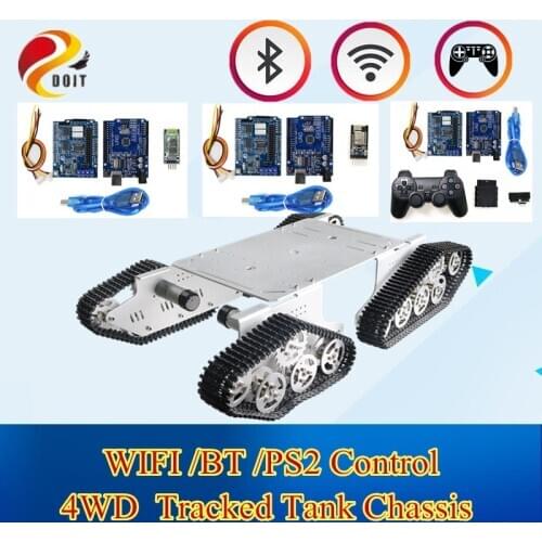 DOIT Metal Smart Tank Chassis T900 with Arduino 4ch DC motor and 16ch servo Remote Control Transmission for RC Tank Toy