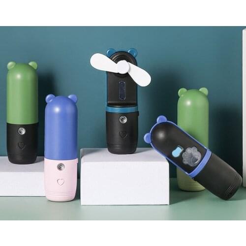 2 In 1 Mini Fan Humidifier Handheld Fan USB Ultra-quiet Convenient Fan High Quality Portable Student Office Small Cooling Fans