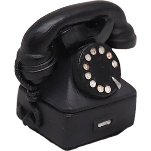 Vintage Style Telephone Model Ornament Retro Resin Home Decor Crafts Radio Printer Piano Phonograph Old Telephone Props