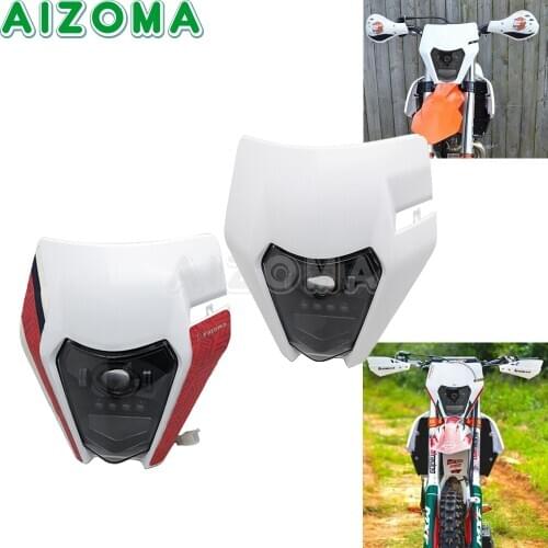 Motocross LED Headlight Headlamp Fairing For Yamaha 125 150 200 300 350 690 EXC XC-F XC-W SMR TPI Six Days HI/LO Beam Light