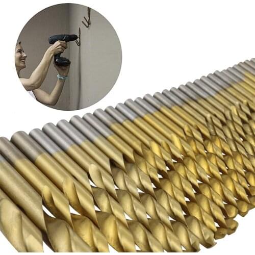 High Speed Steel Twist Drill Bit Set Titanium Coat Drill Bits 50/99pcs Tool Drill Bit Set Woodworking HSS Countersink Power Tool