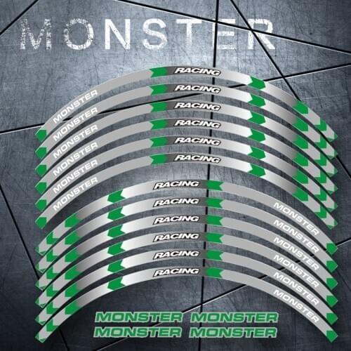 Motorcycle Wheel Sticker Decal Reflective Rim Suitabl For DUCATI MONSTER 1200/S/R 821 796 696 1000 900 S4R S4 400 620 695