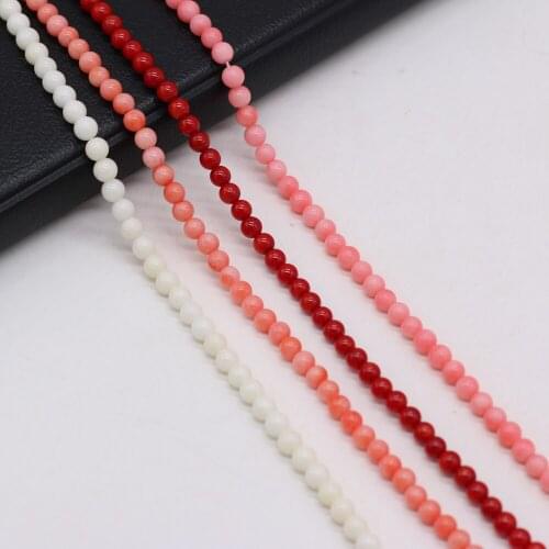 Natural Coral Beads Ball Shape Coral Loose Beads Necklace Accessories Charms for Jewelry Making Bracelet Earrings Gift