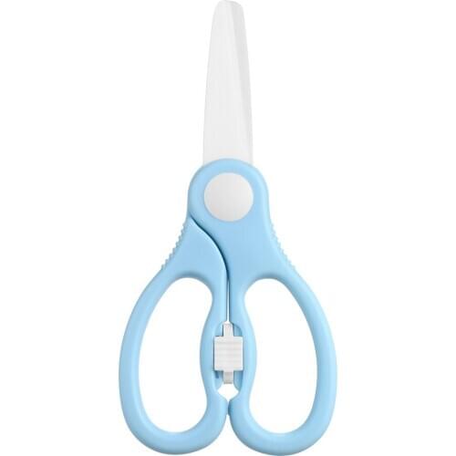 Baby Food Scissors Ceramic with Storage Box Baby Food Scissors with Protective Cover Food Cutter Kitchen Tool for Baby Toddlers