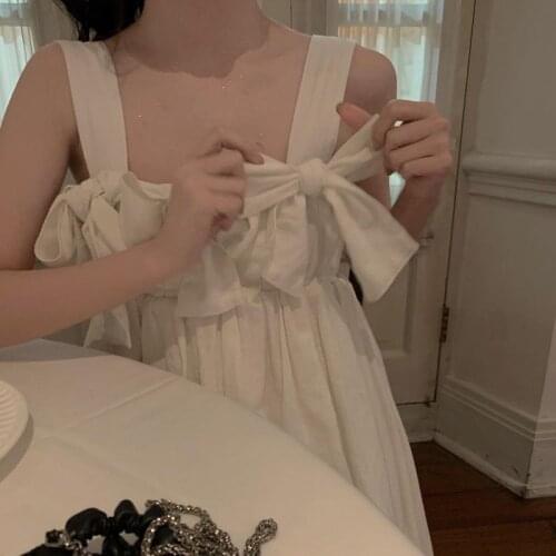 Dresses for Women 2021 Summer Bow A- line Skirt for Women Vestido De Mujer Femme Robe