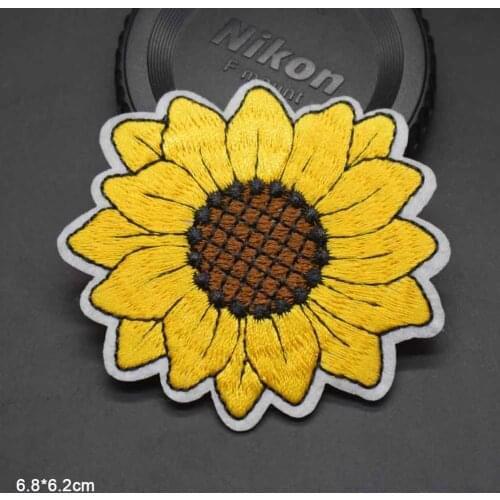 Sunflower Sun Flower Plants Iron On Embroidered Clothes Patches For Clothing Wholesale