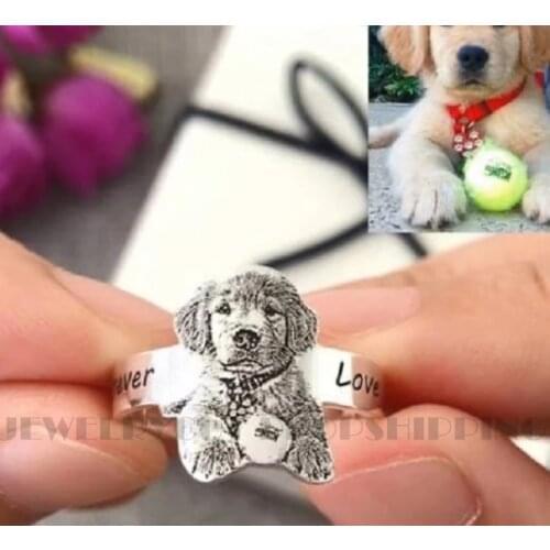 Adjustable Custom Pet Ring ,Personalized Pet Ring , Photo custom Ring,Pet custom jewelry,Personalized jewelry,memory gift