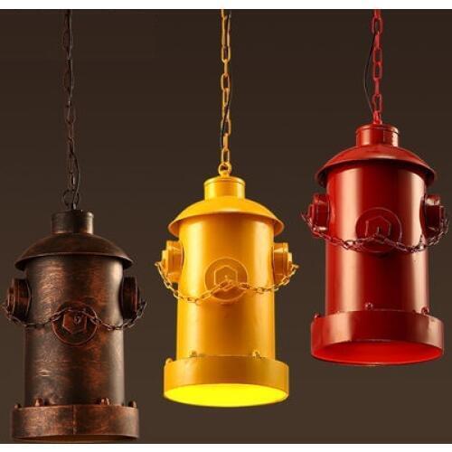 RH Loft Style Iron LED Pendant Light Fixtures American Industrial Vintage Lighting For Dining Room Fire Hydrant Hanging Lamp