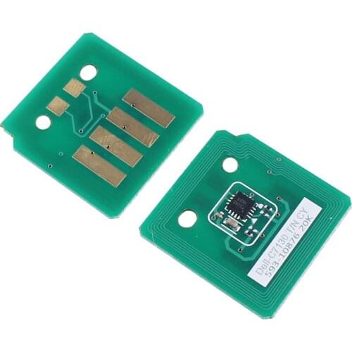 Compatible 593-10873K 593-10876C 593-10875M 593-10878Y Toner Chip For Dell C7130cdn Printer