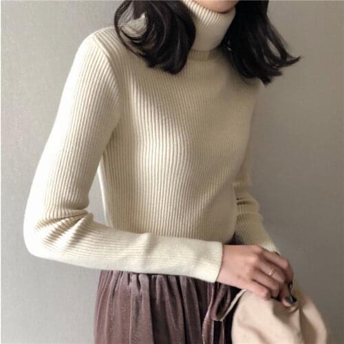 Autumn Winter Sweater Womens 2020 Slim-Fit Turtleneck Top Woman Sweaters Femme Chandails Pull Hiver