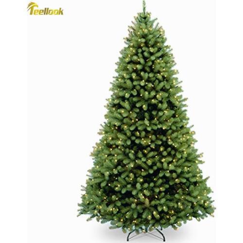 Teellook 1.2m/3.0m new PE leaf Christmas tree with LED light source Christmas Mall hotel home decoration