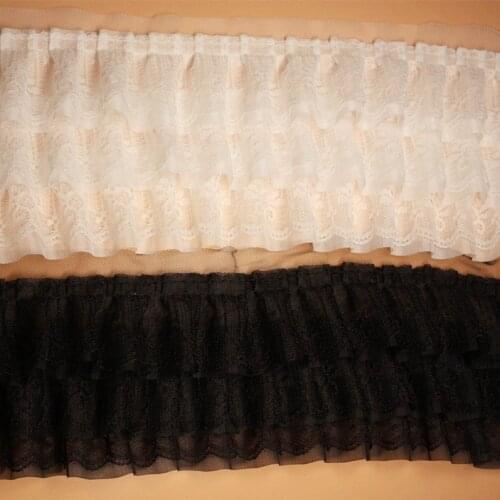 13cm Width High Quality 3 Layer Dimensional Chiffon Lace Ribbon Pleated Mesh DIY Skirt Cuff Skirt Decorate Lace Accessories