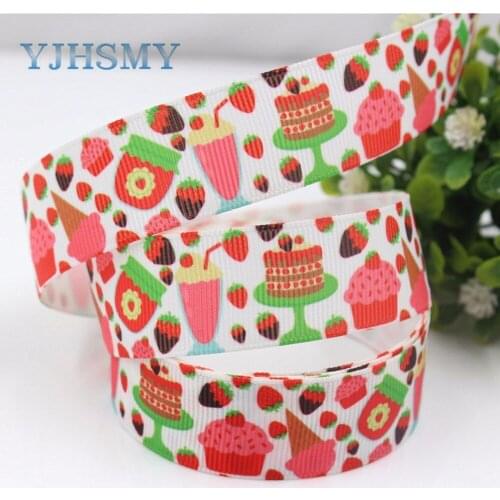 YJHSMY F-17504-1006,22 mm 10 yards cake Ribbons Thermal transfer Printed grosgrain Wedding Accessories DIY handwork materials