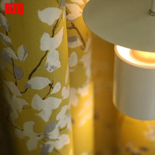 North European and American Style Pastoral Style Jacquard Curtains Blackout Curtains for Bedroom Living Room Bay Window