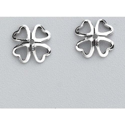 10pcs/lot 925 Sterling Silver Bead Caps Receptacle 8mm Hollow Clover Flower Tassel End Cap DIY Women Jewelry Making Accessories