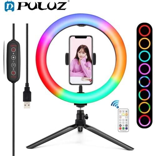 26cm Marquee Photography Lighting Phone Ringlight Tripod Stand Photo Led Selfie Bluetooth remote Ring Light Lamp TikTok Youtube