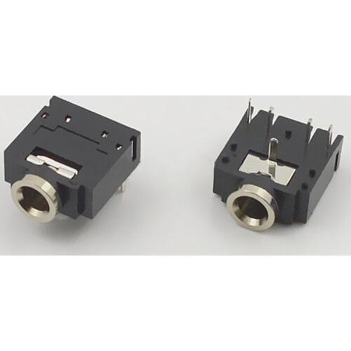 5pcs Walkie-talkie 3.5mm Headphone Jack Silver Plated 3.5 Audio Connector PJ-307 Socket