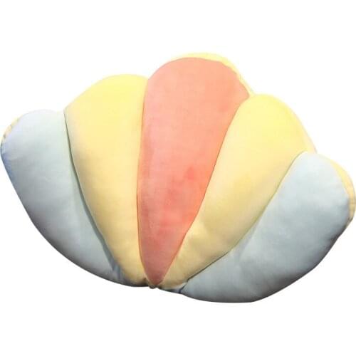 50*35cm Colorful Scallop Shell Cushion Soft Plush Stuffed Rainbow Pillow Living Room Sofa Chair Seat cushion Bedroom Decoration