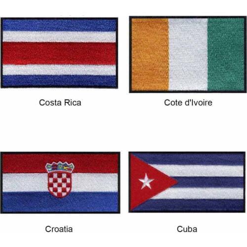 7.62cm wide Croatia Cuba Dominican Republic embroidery flag patch applique badge/world flag patch/decals