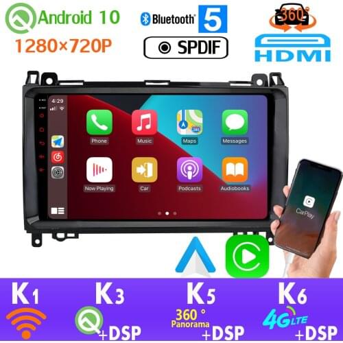 360 4*Camera 4G Android 10.0 4G+64G GPS Radio CarPlay SPDIF DSP Car Multimedia Player For Mercedes Benz W169 W245 B200 W639 W906