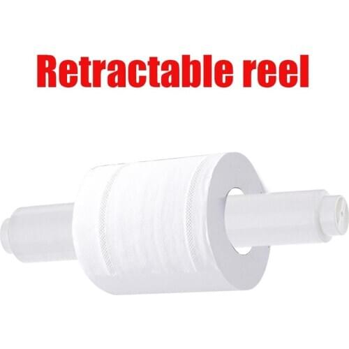 White Insert Home Replacement Roll Paper Holder Telescopic Rod Adjustable Toilet Bathroom Spring ABS Plastic Holder Accessories
