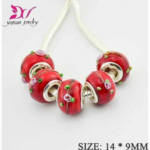 Free shipping AAA quality Italian Murano Glass Beads Fit Charms Bracelet cabochon stone strass para artesanato TK082