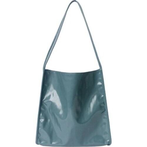 Super Soft Patent Leather Big Shoulder Bag for 2021 New Korean Fashion Female Simple High-quality Large Capacity Totes Handbags