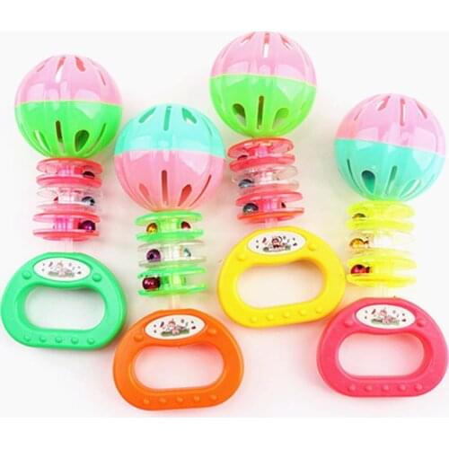 Baby Rattles Toy Soft Cartoon Hand Knocking Training Grasping Ability Rattle Early Educational Toys For Kid Hand Bell Baby Toys