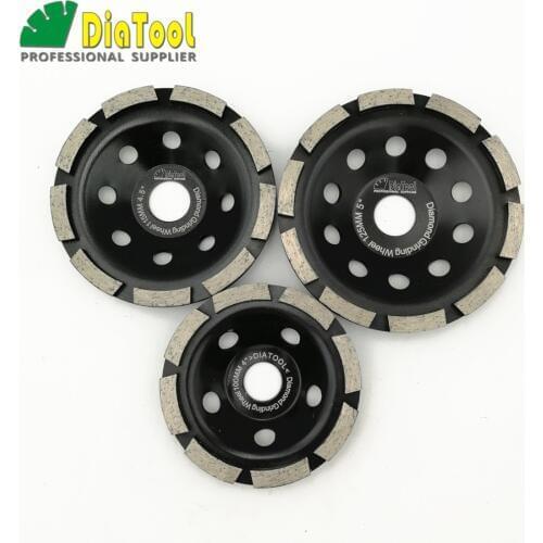 DIATOOL 1 pc Diamond Single Row Grinding Cup Wheel for concrete masonry Diamond grinding Disc 4" 4.5" 5" available