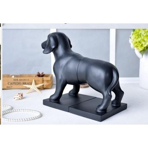 European modern retro craft European Home dog black Furnishing resin bookend Bookends Dog bookcase study living room entrance