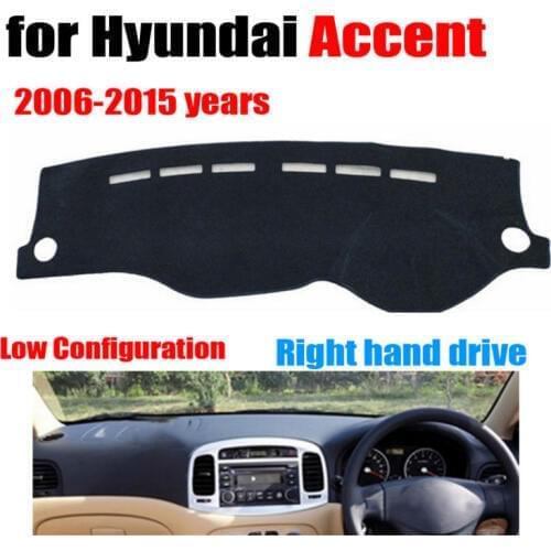 RKAC Car dashboard cover mat for Hyundai Accent 2006-2015 Low Configuration Right hand drive pad dash cover auto accessories