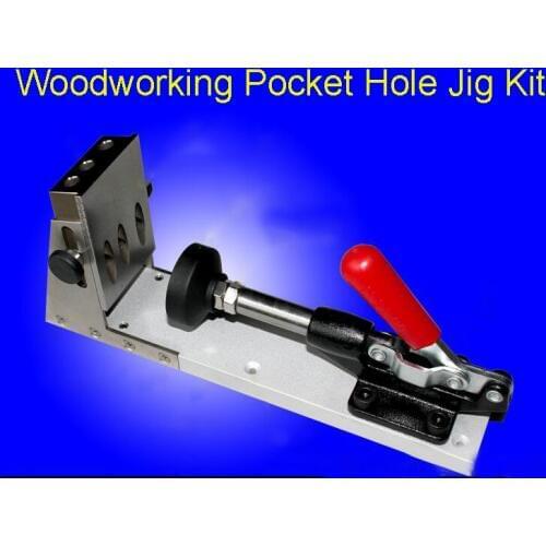 Woodworking Pocket Hole Jig Kit,Pocket Hole Jig Kit Gr12Mov Mold Steel,Drill Bit Kit System for wood working