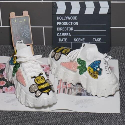 2021 spring new thick-soled elastic knitted socks shoes female tide brand heavy industry sports casual shoes