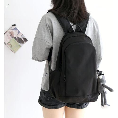 Big Capacity Solid Color Cotton Fabric Laptop Backpacks College School Student Book Bags Boys Teenager Travel Bags
