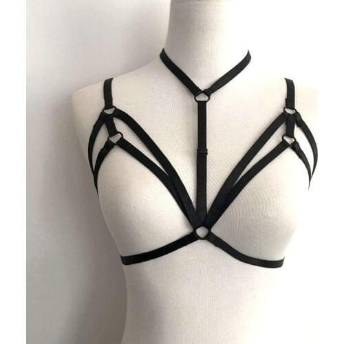 Sexy lingerie bandage solid color open bra bust chest line plus size lingerie erotic underwear porn costumes