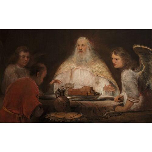 TOP ART # Abrahamic religions Abram Abraham and the Angels PRINT painting on canvas-- free ship cost