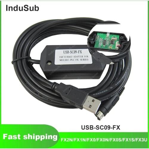 USB-SC09-FX For Mitsubishi PLC Programming Cable USB/RS422 Download cable Communication FX2N/FX1N/FX0/FX0N/FX0S/FX1S/FX3U